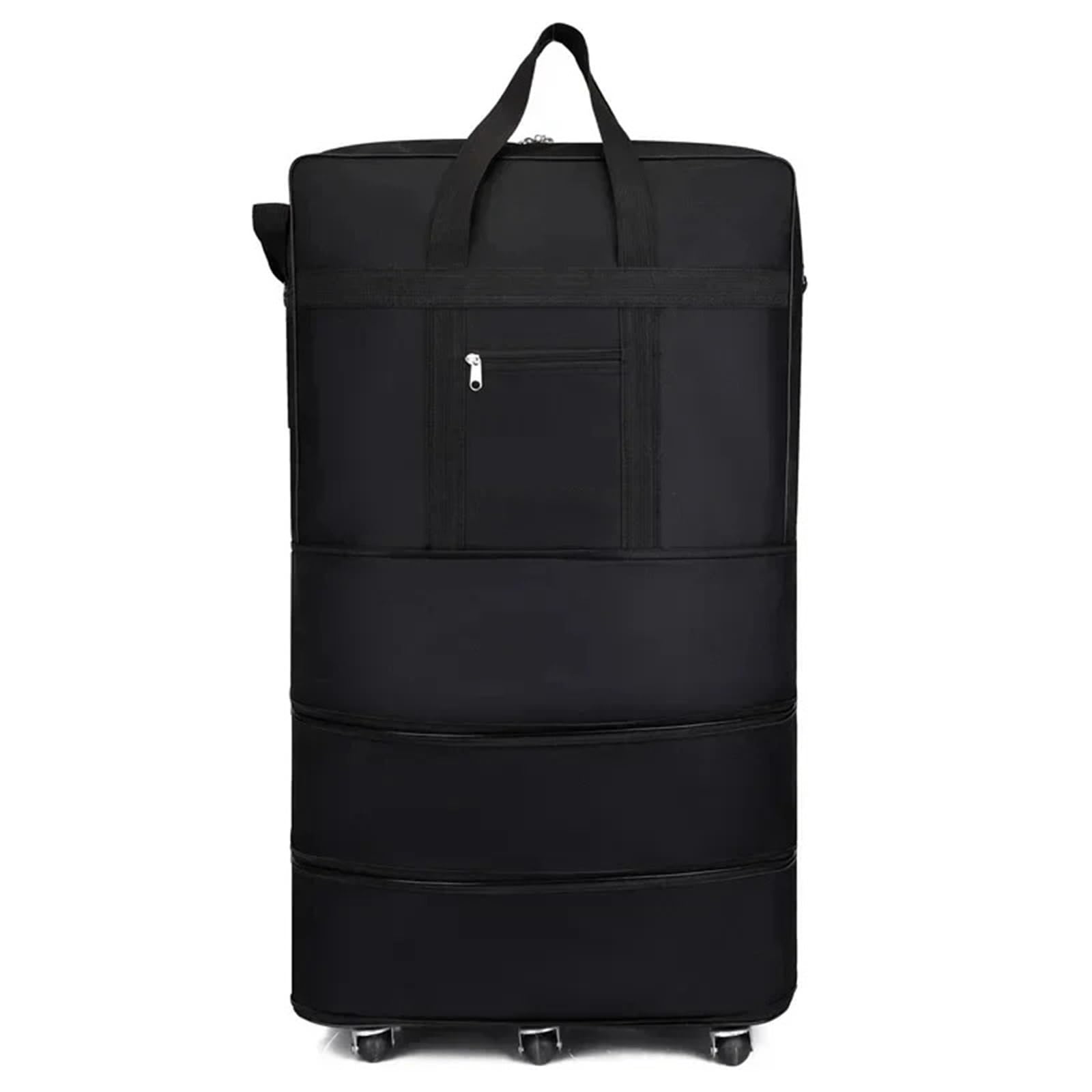 Borsa da stiva for compagnia aerea di grande capacità Cubi imballaggio rotolanti Ruota universale in movimento viaggio pieghevole for deposito bagagli Oxford Per Sport Fitness(Black 95X48X28)