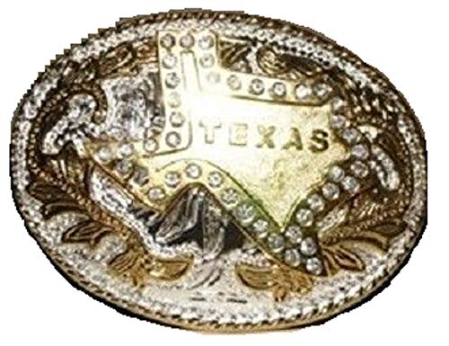 Moon Knives Texas Lone Star Gold and Diamond Belt Buckle - Party Decorations Supplies For Parades - Prime Outside, Garden, Men Cave Decor Flag