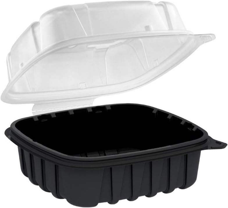 Anchor Packaging 4666611 Black 6 In Square Hinged Container - 420 / CS