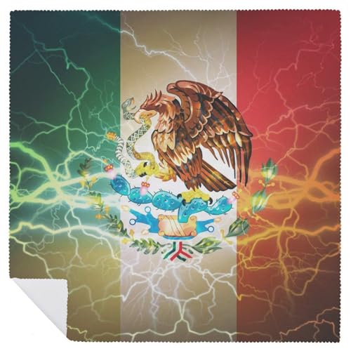 Servilletas de tela reutilizables para cocina y comedor con bandera mexicana 7