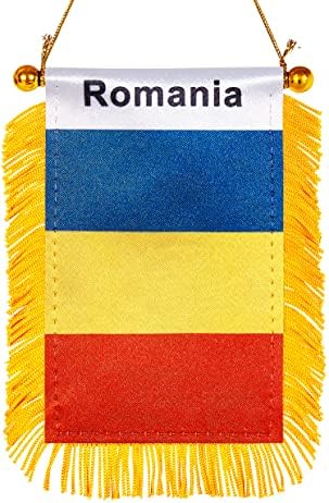 WXTWK 3 X 5 Inch Romania Flag Romanian Window Hanging Flag Small ...