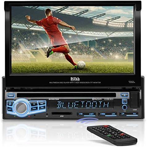 BOSS Audio Systems BV9976B Car DVD Player - Single Din, Bluetooth Audio and Calling, Built-in Microphone, CD-USB-SD-Aux-in-AM FM Radio Receiver, 7 Inch Digital LCD Display, Multi-color Illumination