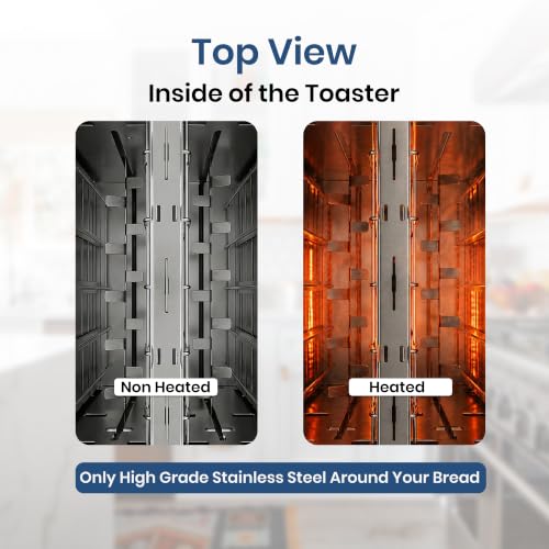 Image of Hamilton Beach 2-Slice Pop-Up Toaster | 100% Stainless Steel Body | No Microplastic Release | 7 Browning Levels | Extra-Wide Slots | Cool-Touch Exterior | Removable Crumb Tray