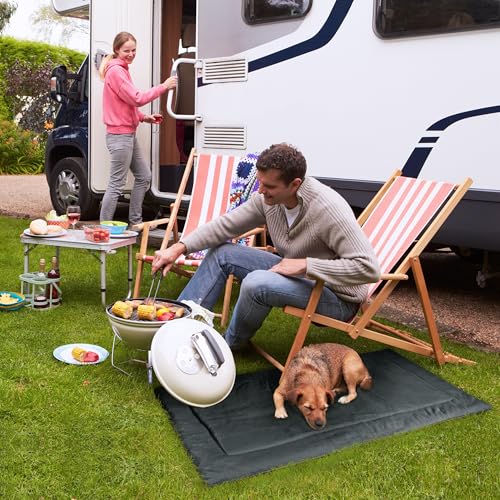 Kritter Planet wasserdichte Katze Hundematte, Faltbare Waschbare Haustier Outdoor Hundedecke für Reisen Camping Outdoor, Faltbare Haustiermatte mit Griffen, Kleine Mittlere Hundebettdecke 127 x 70CM