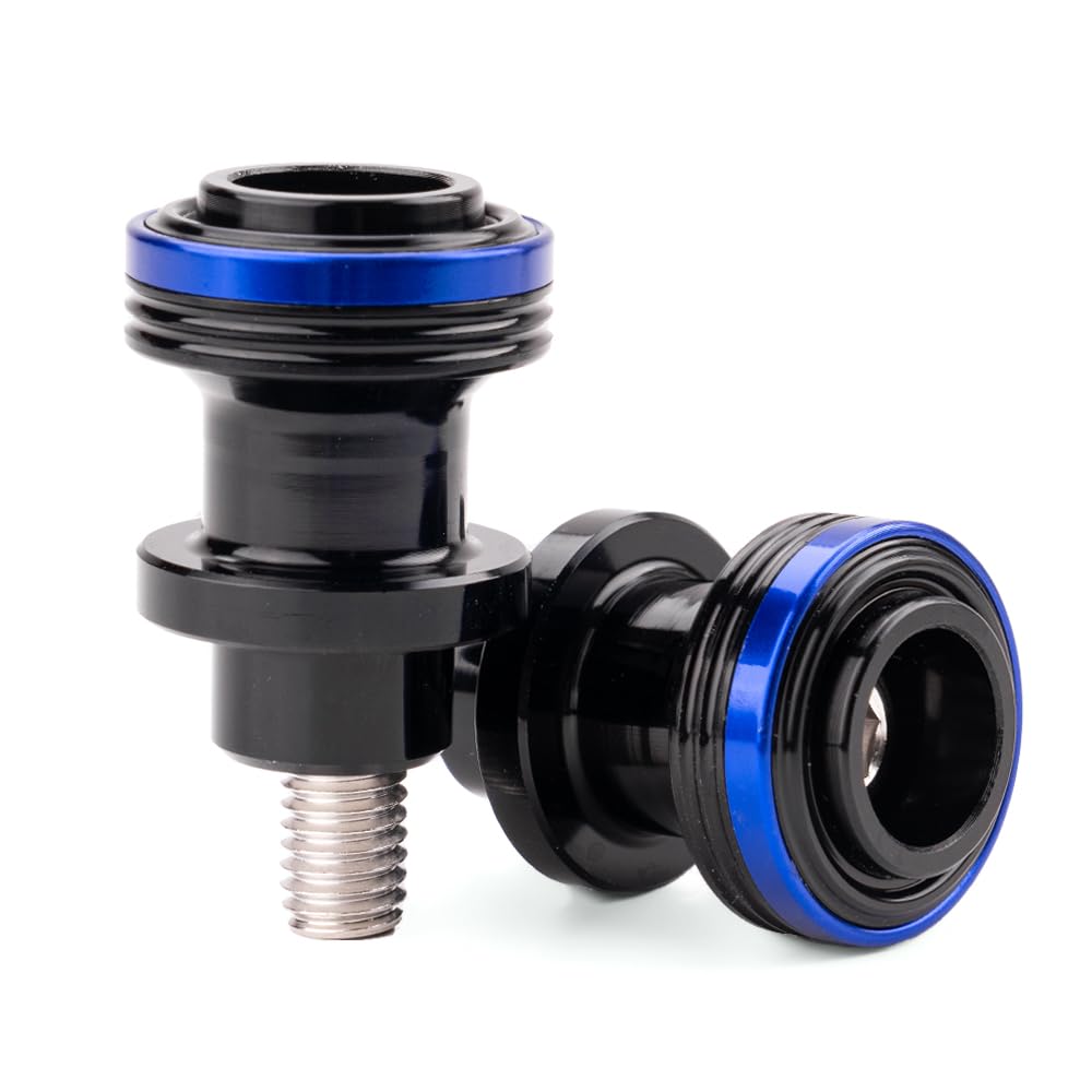 Nottolini Cavalletto Moto M8 8mm Universale Forcellone Alzamoto Bilanciere Posteriore Filettato in Alluminio CNC Blu 2 Pezzi