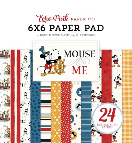 Echo Park Paper Co. Mouse and Me 6x6 Paper Pad 24 Double Sided Sheets Card Stock