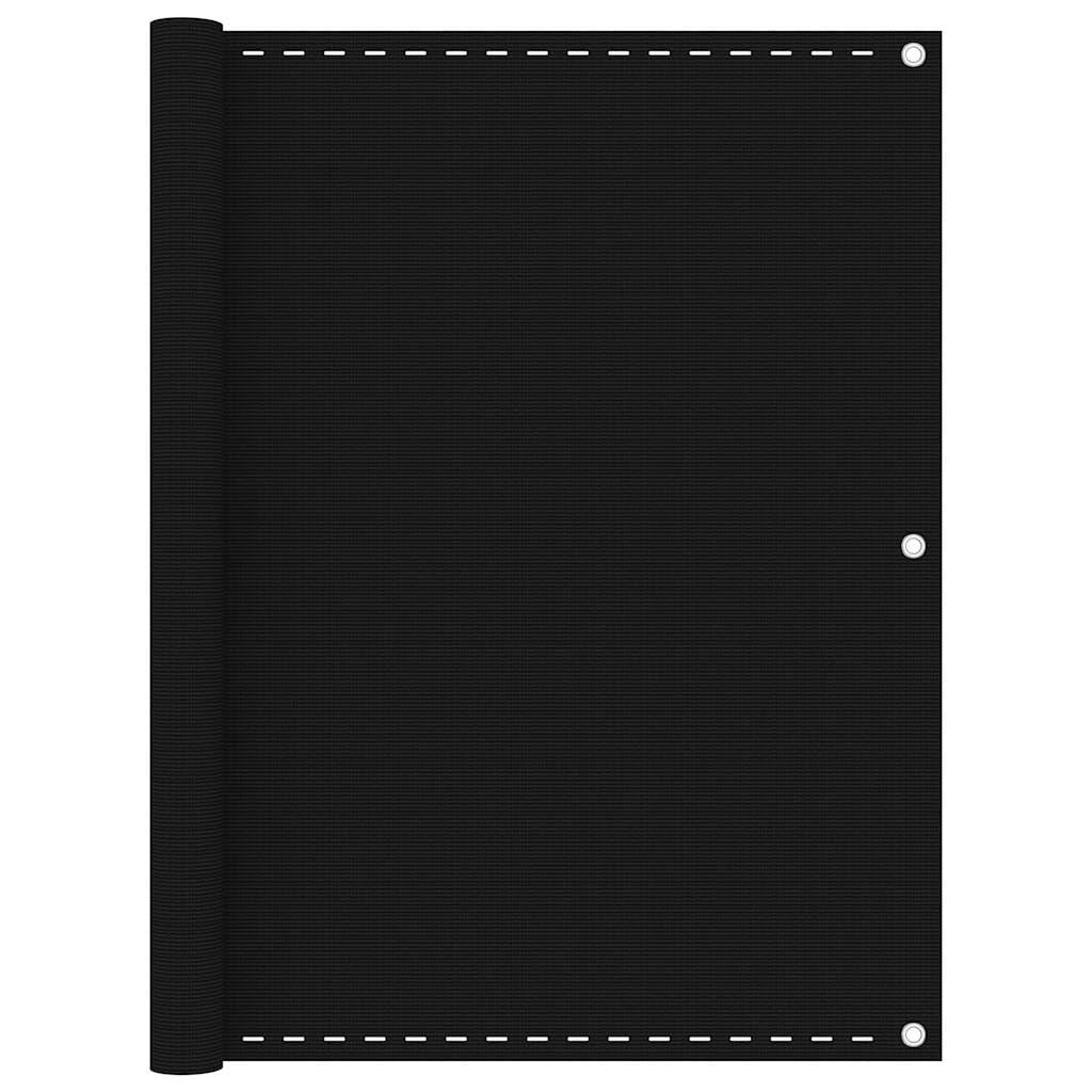 Frangivista per balcone, colore nero, 120 x 400 cm, in polietilene ad alta densità (HDPE)