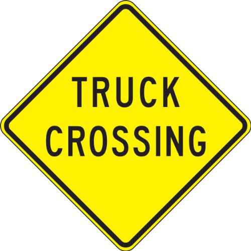 Panneau de circulation routière Truck Crossing jaune réfléchissant pour zone de fret
