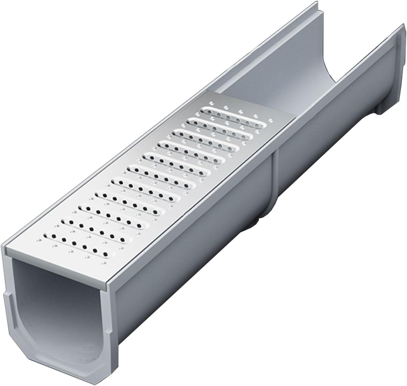 Kit de fossé de drainage couvert en acier inoxydable avec grille à barres W-2