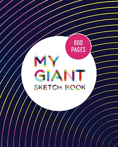 The Giant Sketch Book 800 Pages: Unlimited Drawing 8" x 10" Very Big Sketchbook for Artists Kids and Adults (Music Lover Style Cover)