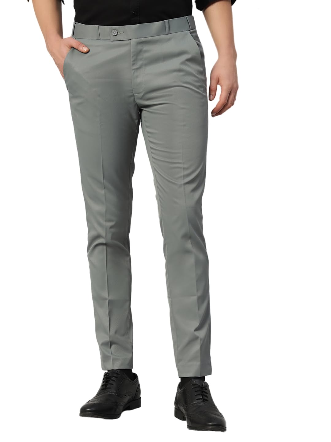 vogaan Formal Pant with Expandable Waist for Men | Men's Cotton Regular Fit Flat Front Pant for Party and Casual Wear-picture-19