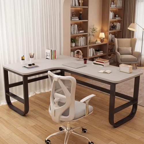 TRAGLO �p�\�R���f�X�N �� L���^ �Q�[�~���O�f�X�N ��120/140/160/180cm PC�f�X�N ��Ɗ� �ۂ݂�тт��p�̃f�U�C�� �I�t�B�X�f�X�N �ȃX�y�[�X �ݑ�Ζ� �g���ȒP(�O���[ �{ ���g(�E�R�[�i�[),120x100x74cm)