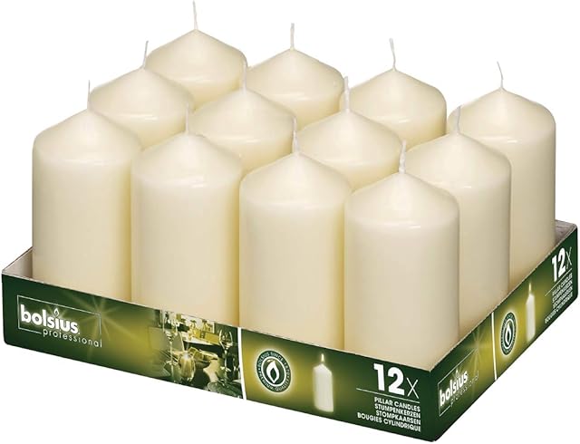 BOLSIUS Pillar Tall Candles 120mm (Pack of 12)