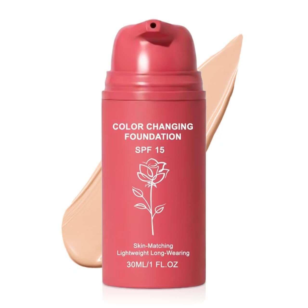 Korean Color Changing Foundation for Mature Skin, Auto Adjusting Tone Correcting Makeup, Hydrating Lightweight Foundation for Fine Lines & Wrinkles, 30ml / 1.01 fl oz