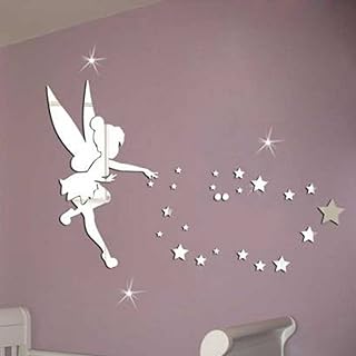 LifeUp- Adesivi Murali per Bambina Fatina Stelle Tono Specchio Argento Decorazione Camera da Letto Casa Idee Regalo Bambini Bimbi