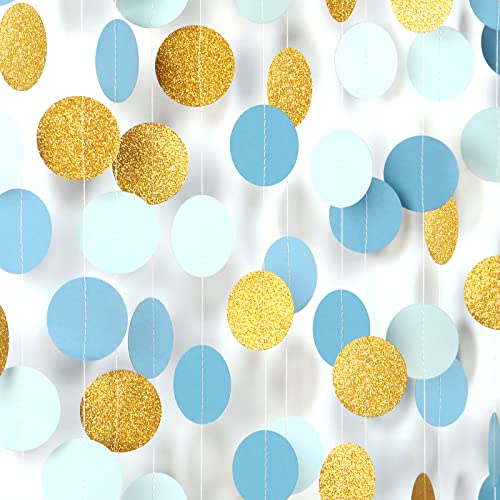 Party-Dekorations-Girlande, hellblau, goldfarben, 152 cm, Geburtstag, Baby, Brautparty, Hochzeit, Papierbanner, Luftschlangen, Junggesellinnenabschied, Verlobungsdekoration, Panduola