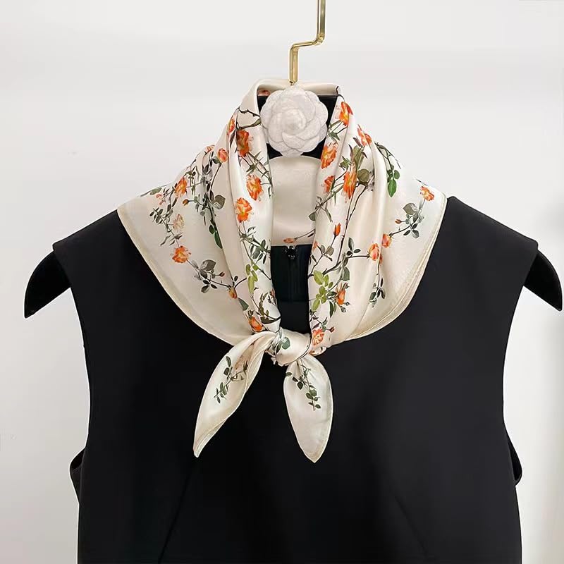 Image of ANDANTINO 100% Mulberry Silk Scarf -21 inch Square Neckerchief with Gift Packed