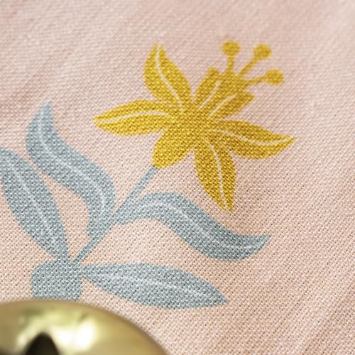 Image of Tranquebar Curtain Co. Window Curtains 6 Feet, 60-65% Room Darkening, Peach Floral Print, Cotton Curtains for Window, Cotton Curtains 6 Feet Long Set of 2, BackTab Loops, Taj (183 cm) - Set of 2