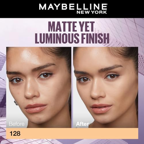 Image of Maybelline New York Super Stay Lumi Matte Liquid Foundation, 128 (Pack of 2)