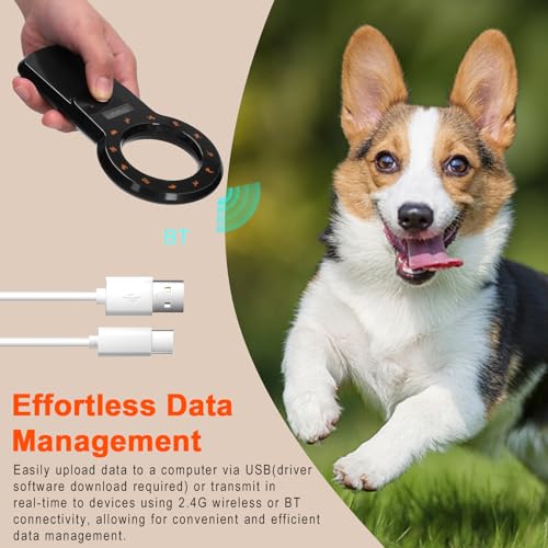 Namolit Leitor de microchip para animais de estimação Scanner 2.4G / BT sem fio RFID Scanner de chip