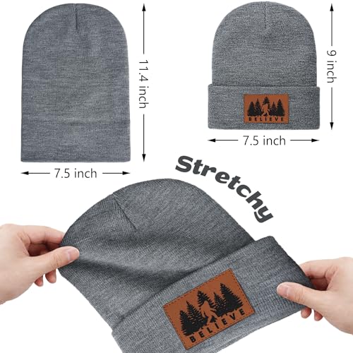 Image of Bigfoot Beanie for Men - Sasquatch Hat Winter Knit Cuffed Beanie for Women - Bigfoot Gifts for Christmas & New Year