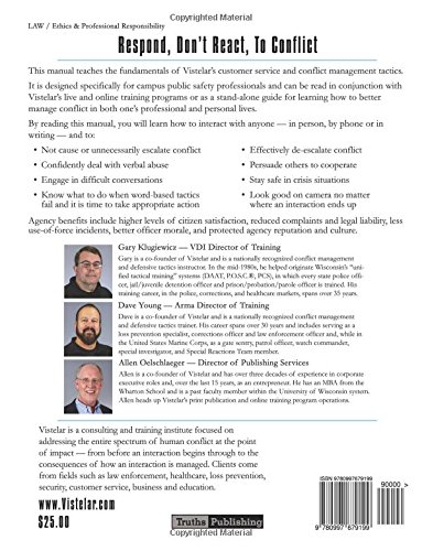 Conflict Management For Campus Public Safety: Non-Escalation, De-Escalation, and Crisis Intervention For Law Enforcement and Security Professionals