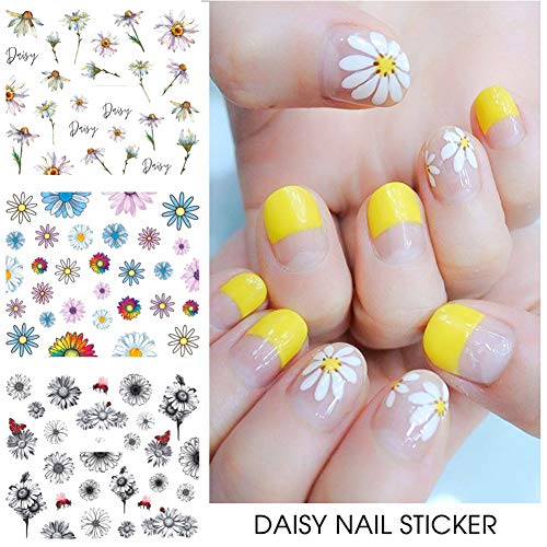 Daisy Nail Art Stickers Decals Daisy Nail Art Supplies Water Transfer Summer Nail Art Decorations Little Daisies Flower Designs Stickers For Acrylic Nails Tattoo Craft Manicure Tips Decoration 12 Sheets #TOP5