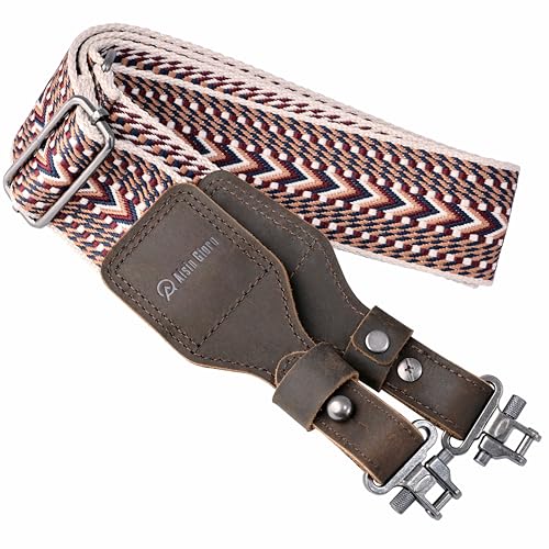 Élingues en coton tissé 5,1 cm Aisin Gioro sangle guitare cuir Crazy Horse rouge