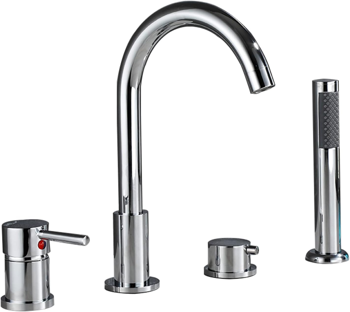 Mitigeur Bain-Douche 4 Trous col de Cygne avec Douchette et Flexible