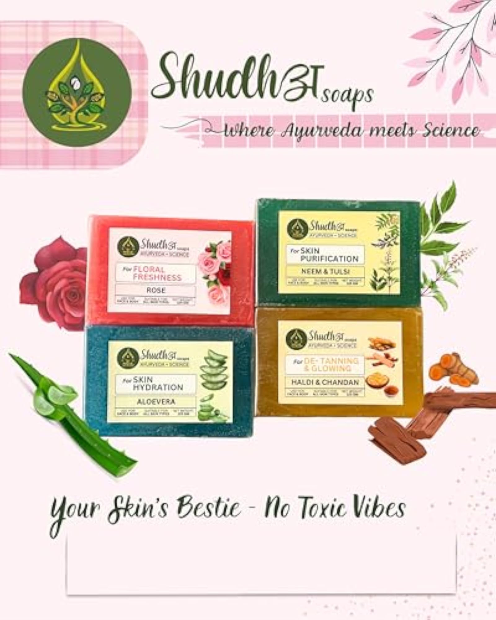 Saffron Soap for Skin Brightening & Even Tone, Ayurvedic Bathing Bar