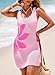 Dokotoo Fashion Clothing Summer Swimsuit Coverup 2026 Vacation Cruise Outfits Beach Swim Coverups for Bathing Suit Cover Ups for Swimwear Slit Bikini Lightweight Resort Wear Beach Dress Pink Clothes