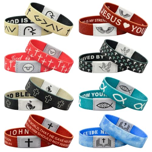 EYxsaxenk NFC Bible Verse Bracelet Set - 8Pcs Colorful Religious Daily Bible Verse nfc Bracelet Inspirational Christian Friendship Accessory Men Women Adult Birthday Jewelry Gift Halloween Party Favor