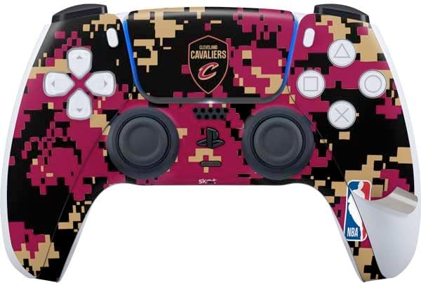 Skinit Decal Gaming Skin Compatible with PS5 Pro Bundle - Officially Licensed NBA Cleveland Cavaliers Digi Camo Design