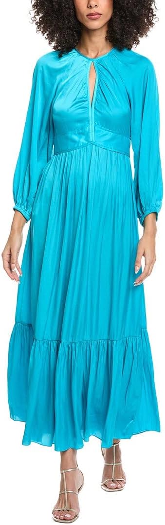 Sandro Womens Woven Maxi Dress, 36, Blue