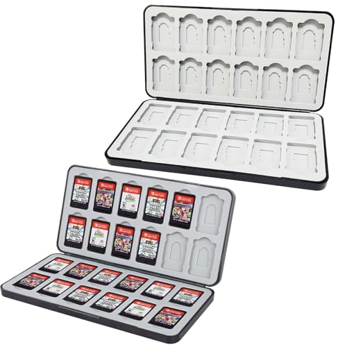 Game Card Case für Switch,Spiele Aufbewahrung Für Switch,Robuste & tragbare 48 Slots Spiele Aufbewahrungsbox mit 24 Micro SD Card Slots und 24 Game Card Slots,Switch Spiele Aufbewahrung