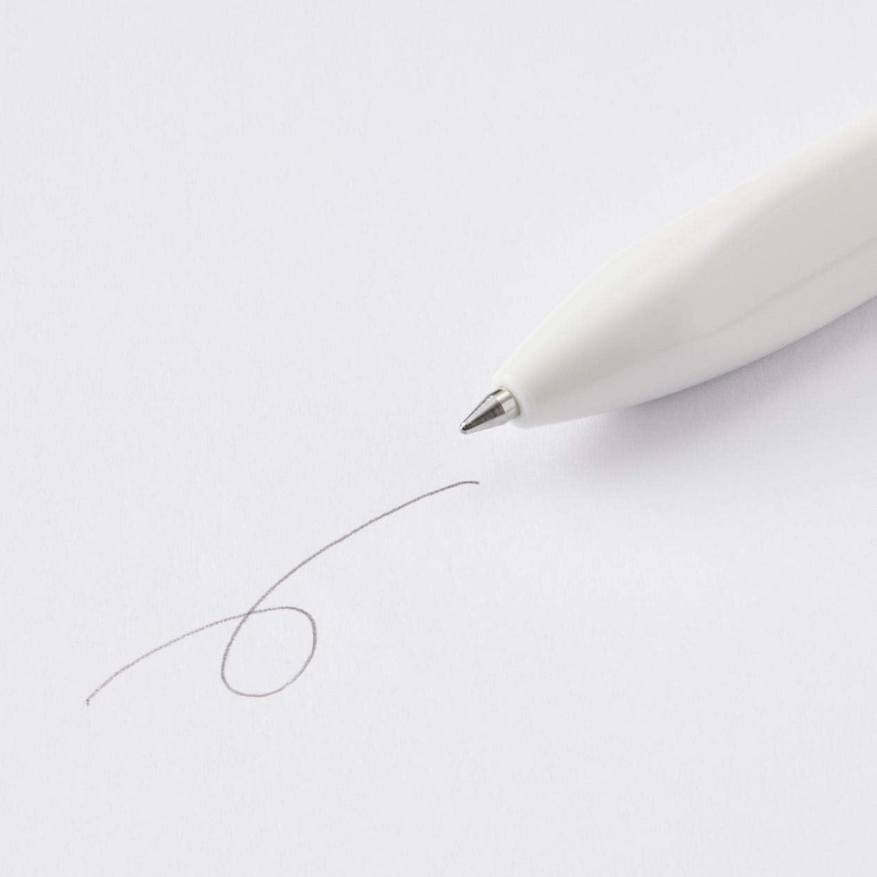 MUJI 02553029 Triangular Ballpoint Pen, White, Ink Black/Blue/Red, Lead Diameter 0.03 inches (0.7 mm), Oil-Based