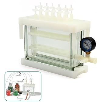 Solid Phase Extraction Unit, 12-Position Solid Phase Extraction Vacuum Solid Phase Extraction Manifold Solid Phase Extraction Kit for Laboratory Solid Phase Extraction Manifold E + 2 Shelves