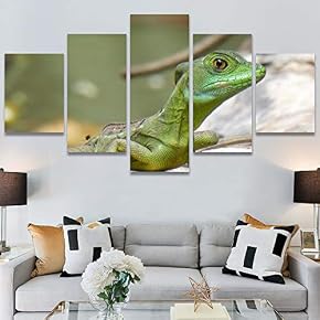 SIGNWIN 5 Panel Canvas Wall Art Alligators Closeup...