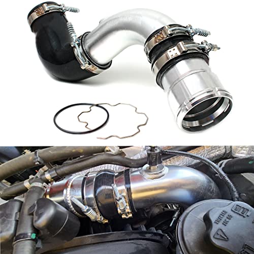 3.5" Cold Side Intercooler Pipe Kit & Boot Upgrade Kit Compatible with 2011-2016 Ford 6.7L Powerstroke Diesel F-250 F-350 F-450, Silver - Image 4
