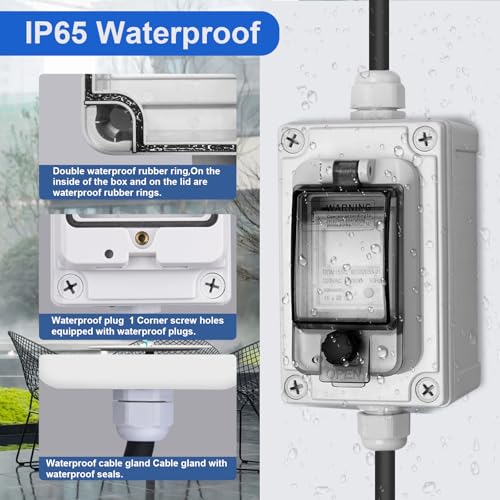 CHENGPI Mobiler Digitaler Stromzähler mit CEE Stecker und Kupplung,Industriestecker LED-Stromzähler für Wohnwagen,Elektrofahrzeuge,Camping