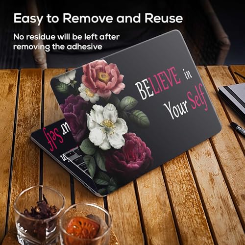 Image of Galaxsia Floral D11 World Full Body Vinyl Laptop Skin /Sticker /Cover Upto 15.6 Inches Laptops Laminated-Removable-HD Quality Compatible for Hp-Dell-Sony-Lenovo-Asus etc.(15x10 Inches)