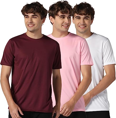 Image of INKKR Men's Short Sleeve Round Neck Dry Fit Multicolor T-Shirt Combo