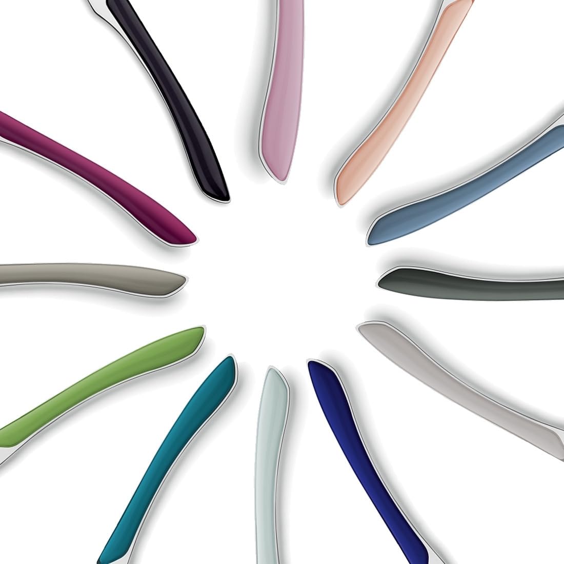Kuppels Prisma Set di posate per 6 persone, in acciaio inox lucido, 24 pezzi, manici in plastica di alta qualità in curry, antiruggine, posate per 6 persone, lavabili in lavastoviglie