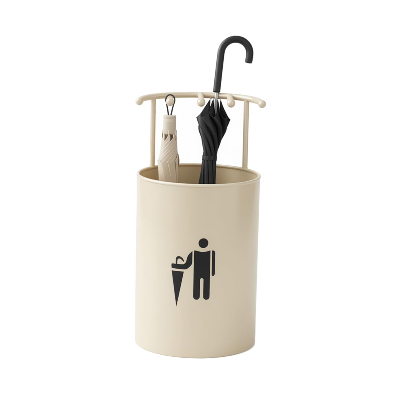 ZFUCMAYL Entryway Umbrella Stand Rack,Iron Umbrella Storage Organizer with Hooks,Height 57cm,for Home Shop Schools Hotels,Space-Saving(Color 1)