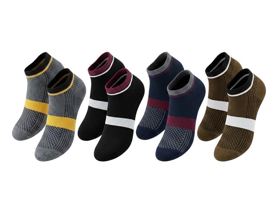 Men's No Show Socks 8 Pairs, Breathable Low Cut Athletic Socks with Cushioned Sole, Anti-Slip Invisible Sports Running Casual Ankle Socks for Men (Multicolor)-picture-14