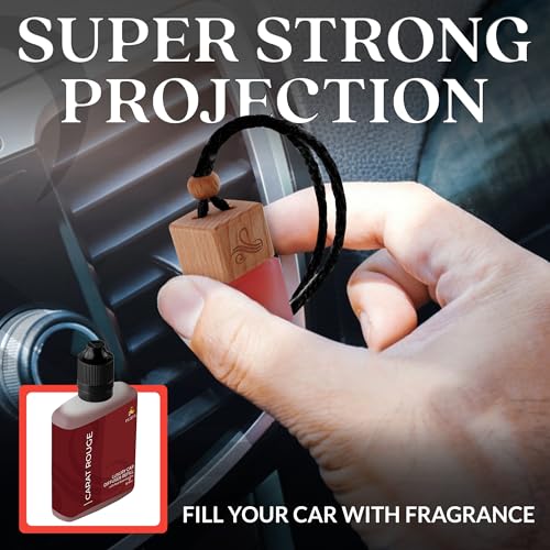 Image of Inspired by Baraccart Car Freshener Scent For Women | Sweet Wood, White Floral, Clean Musk Scented Air Freshener | Long-Lasting Perfume Style Automotive Fragrance Oil Diffuser | Carat Rouge by Perfa