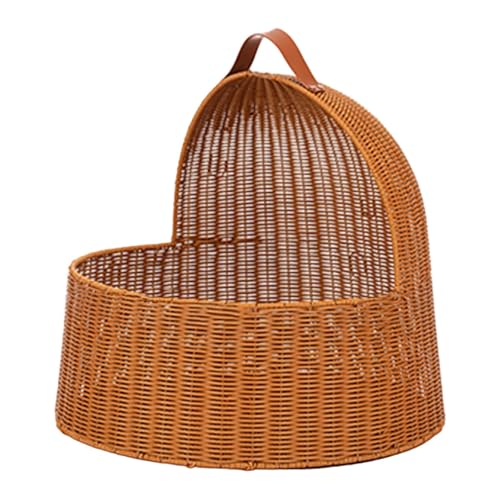 JISADER Imitation Rattan Katzenbett Katzenhaus Versteck Haustierbett...