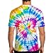 AXWRFSD Men's Rainbow Tie Dye Shirt Butterfly Short Sleeve Animals Tee Hippie Graphic Tops for Men 3X-Large