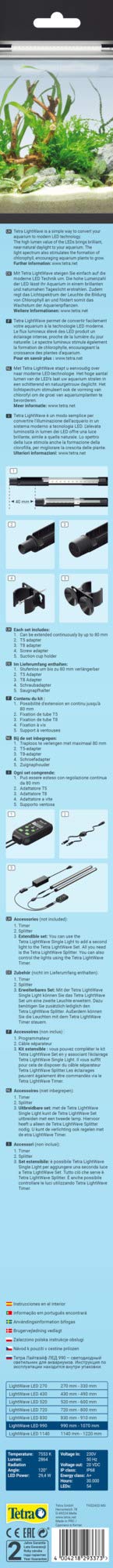 Tetra LightWave Single Light 990 LED Aquarium | Lampe LED supplémentaire | Lumière naturelle | Compatible LightWave | Favorise plantes aquatiques
