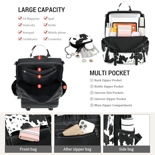 Image of AGLOD Backpack Purse for Women PU Leather Back Packs Designer Ladies Shoulder Bag Fashion Faux Work Travel Handbags